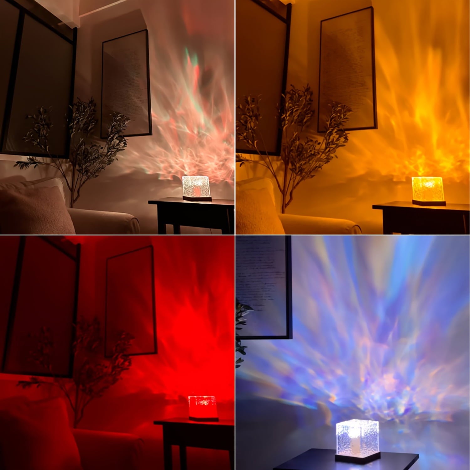Night Light Projector,5 Brightness and 16 RGB Colors,Portable Table Bedside Desk Lamps- Remote Control for Bedroom/Baby Nursery/Bathroom/Room